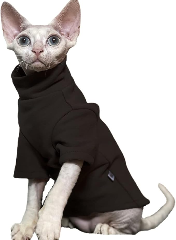 Sphynx Cat Clothes Self-Heat Baby Soft Winter Kitten Clothes for Hairless, Cornish, Devon, Peterbald Cat (S)