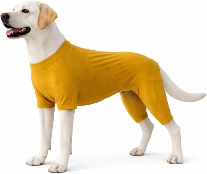Lovelonglong Dog Full Bodysuit – Stretchy Yoga Fabric 4-Leg Dog Pajamas, Breathable & Lightweight Dog Onesie for Indoor & Outdoor, Shedding Control & Travel Wear