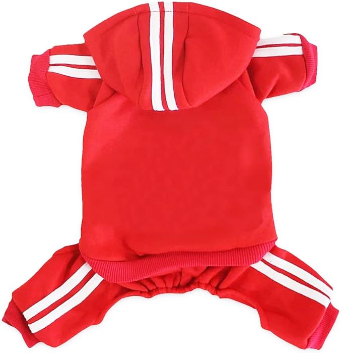 MeowWow Small Puppy Dog Hoodie Sweater 4 Legs Dogs Jumpsuit Fleece Sweatshirt Pet Outfit Girl Dog Winter Clothes Cotton Hoodies for Small Medium Dogs Cats Apparel
