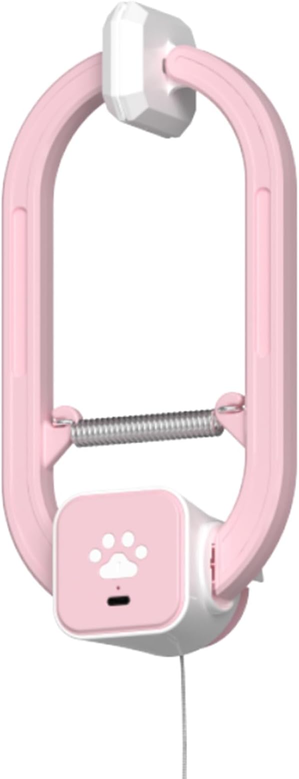Rechargeable Electric Cat Teaser – Interactive Door Clip Teaser for Cats, 2 Motion Modes (360° Spin & Irregular Jumping), Smart Auto Cat Toy for Exercise & Fun (No Remote)(Pink)