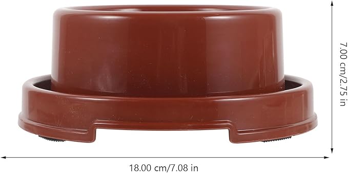 Totority Anti-Slip Plastic Pet Bowl for Dogs and Cats, Brown Round Dog Feeder Bowl with Sturdy Pp Material, Suitable for Puppy Feeding and Watering at Home Or Travel