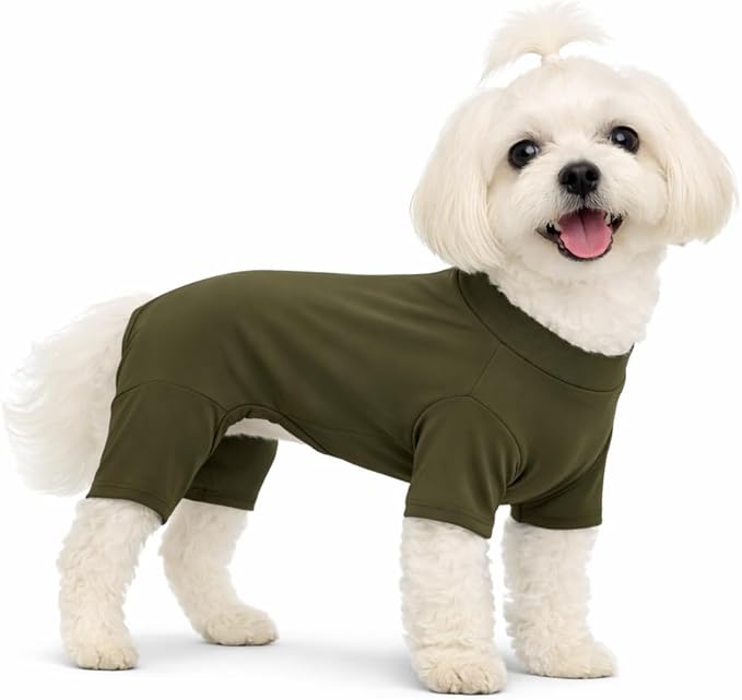 Lovelonglong Dog Full Bodysuit – Stretchy Yoga Fabric 4-Leg Dog Pajamas, Breathable & Lightweight Dog Onesie for Indoor & Outdoor, Shedding Control & Travel Wear