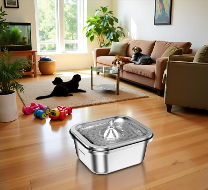 Cat Water Fountain Stainless Steel, Automatic Pet Drinking Fountain Water Bowl Indoor Pet Feeding Watering Supplies
