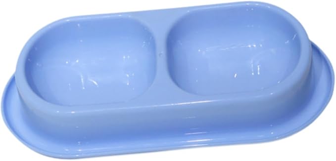 Cat Feed Bowl Drinking Feeding Dish Function Nonslip PP Material Easy to Clean Suitable for Cats Dogs, Blue