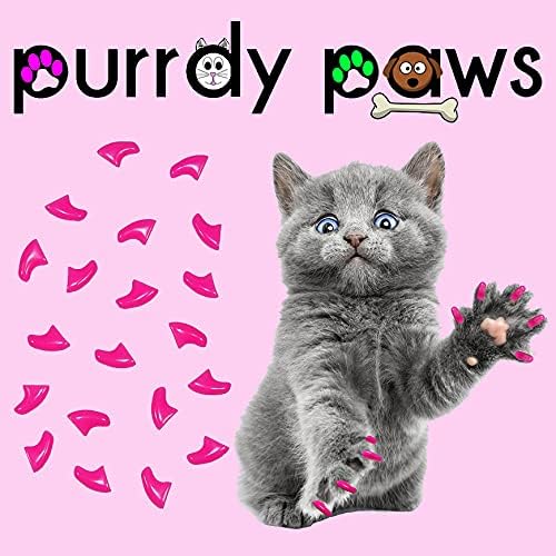 6 Month Supply Soft Nail Caps for Cats Lipstick Pink Medium - Extra Adhesives