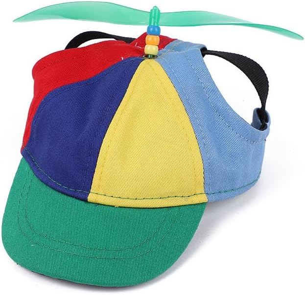 Pet Propeller Hat Cat Dog Colorful Pet Sun Protection Adjustable Baseball Cap Rainbow Pet Spinner Hat Funny Puppy Kitty Baseball Cap