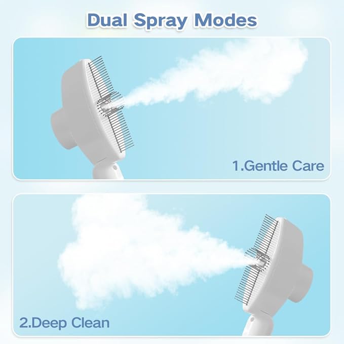 Cat Steam Brush with Refillable Liquid Tank, Electric Spray Pet Grooming Comb, Rechargeable Hair Remover for Tangled Hair, Gentle Massage & Self-Cleaning, Ideal for All Coat Types