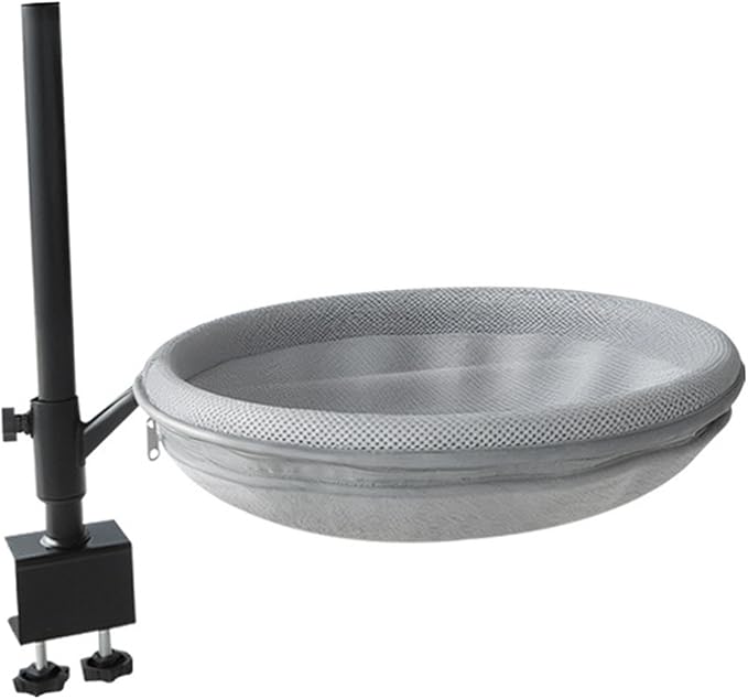 Cat Desk Bed Height Adjustable 360° Rotation Cat Perch for Desk Clamp Mount Elevated Kitten Furniture for Side Table Study Room- Mesh Cloth and Plush