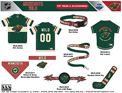 Pets First NHL Pet Jersey - Minnesota Wild Dog Jersey, XX-Large. A Premium Big Jersey for Dogs & Cats to Look just Like The Real Hockey Player