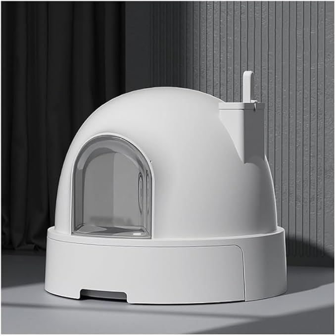 Pet Supplies, Enclosed Cat Litter Box with Front Door Flap & Scoop,Plastic Kitty Toilet for Indoor Cats