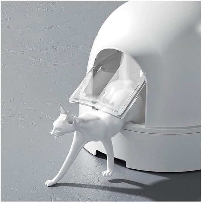 Pet Supplies, Enclosed Cat Litter Box with Front Door Flap & Scoop,Plastic Kitty Toilet for Indoor Cats