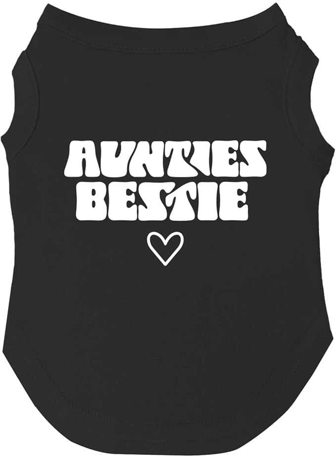Aunties Bestie Dog Tee Shirt | Sleeveless Breeds | Mother's Day | Aunt Gift | Best Auntie & Sister | Valentine's Day |Black, 6X-Large 1360