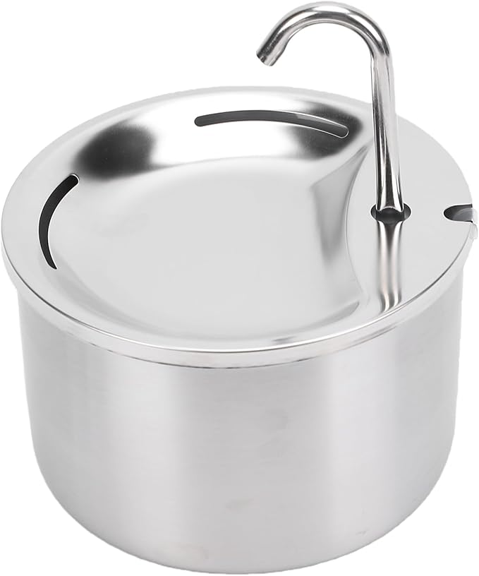 TOPINCN Cat Water Fountain Stainless Steel, 3.2L Pet Water Fountain with Quiet Circulating Filtration System, Automatic Drinking Dispenser for Dogs Cats Feeding Watering Supplies