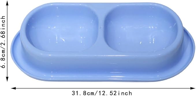 Cat Feed Bowl Drinking Feeding Dish Function Nonslip PP Material Easy to Clean Suitable for Cats Dogs, Blue