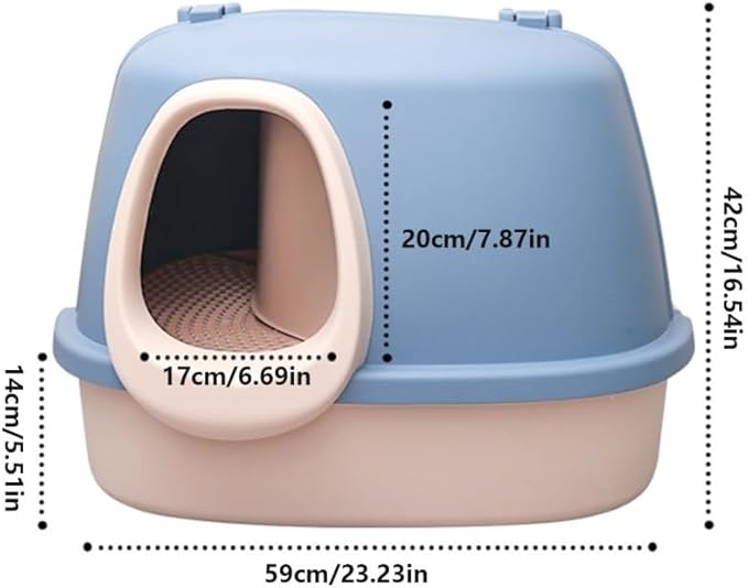 Pet Supplies, Enclosed Cat Litter Box with Leakproof Pedal & Scoop,Easy Clean Large Kitty Toilet(Green)