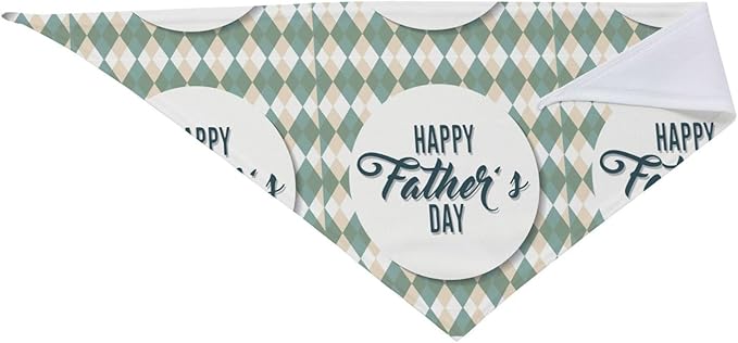 Happy Father's Day Dog Bandana Adjustable Reversible Triangle Dog Scarf Scarves Pet Bibs Costume Accessory Decor for Cats