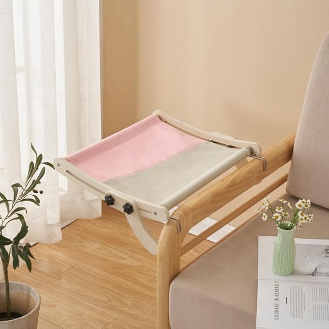 Cat Window Perch, No Screws Easy to Adjust & Assemble, Adjust Wooden Seat for Kitten Bedside Windowsill, Wooden Cats Furniture