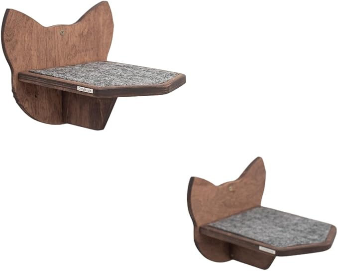 Wood Cat Bridge Cat Steps Cat Bed Wall Cat Toy Rustic Cat Tree Wall Decor Cat Lover Gift New Home Gift Cat Furniture Wall (Dark Walnut, 3 steps)