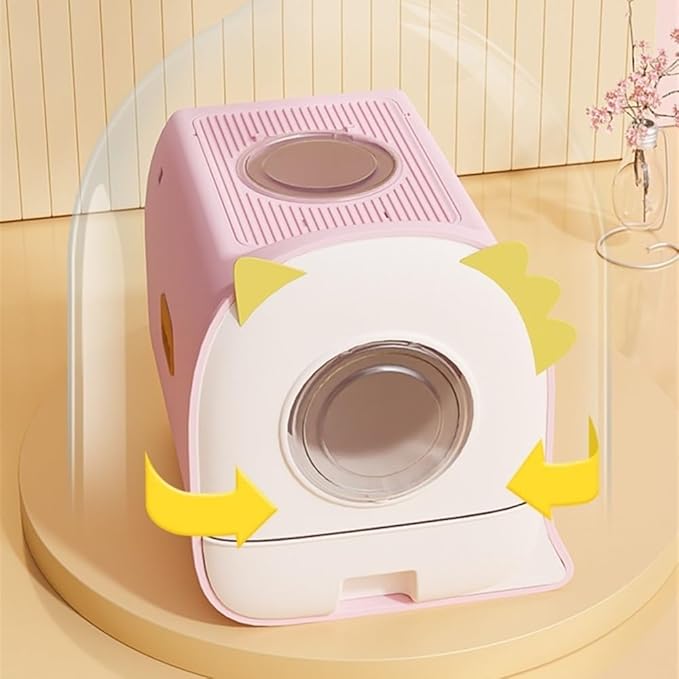 Pet Supplies, Oversized Cat Litter Box with High Sides, Semi-Closed Design Portable Pet Tray(Green)