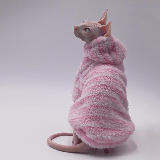 Hairless Cat Clothes Warm Thickness Soft Winter Cat Apparel for Sphynx Cats, Devon Rex Cats, Cornish and Small Cats (Large)