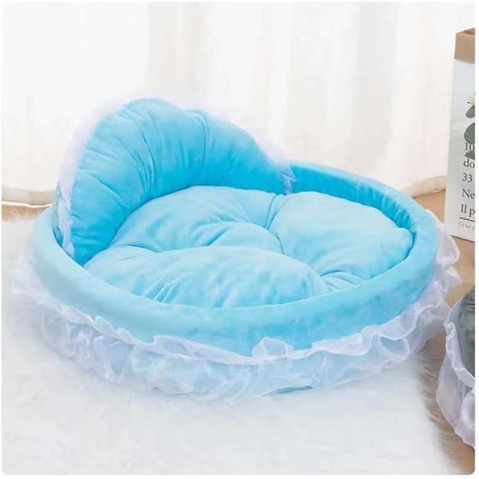 Washable Princess Pet Bed for Small Medium Dogs & Cats - Soft Plush Warm Cave Sofa Cushion, Cozy Snuggle Nest Mat, Cute Comfy Kennel Pad(18.9''X16.54''X18.9'',Purple)
