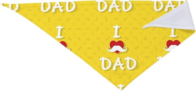 Happy Father's Day Dog Bandana Adjustable Reversible Triangle Dog Scarf Scarves Pet Bibs Costume Accessory Decor for Cats
