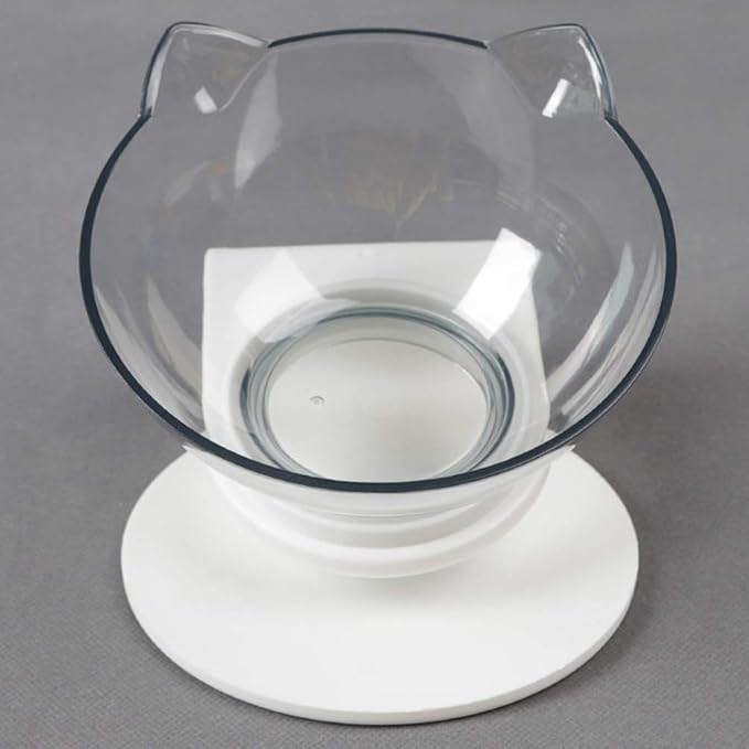 Balacoo Cat Feeder Bowl 15° Tilted Cat Bowl Whisker-Friendly Stainless Steel Easy to