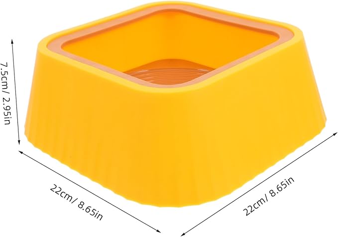 POPETPOP Innovative Floating Cat Dog Water Bowl No Spill Sturdy Plastic Dry-Mouth Cat Feeder Pet Accessory