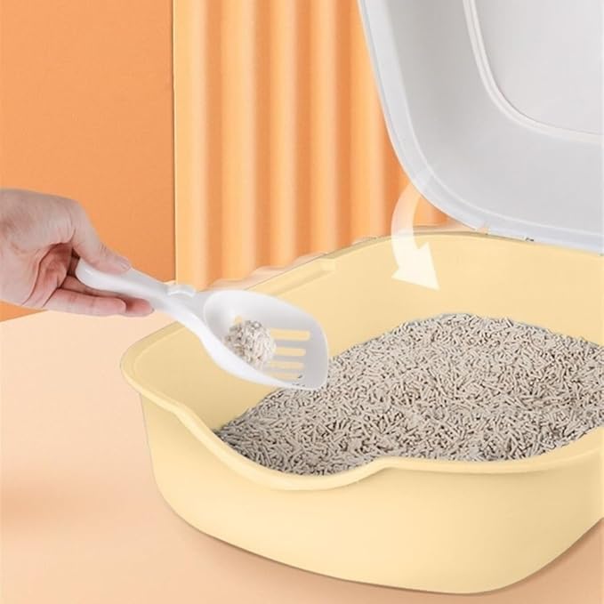 Pet Supplies, Enclosed Splash-Proof Cat Litter Box with Scoop & Lid, Large & Easy Clean(Green)