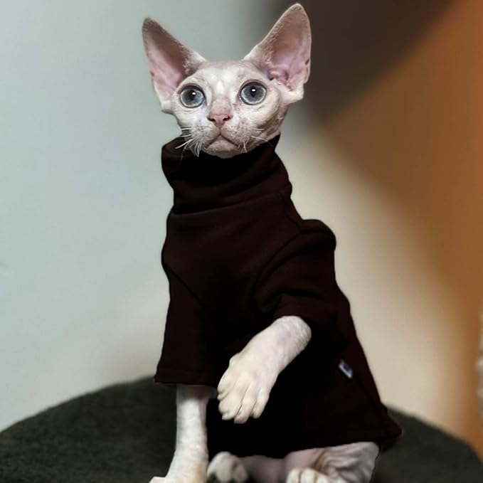 Sphynx & Hairless Cat Clothes - Soft Baby Winter Kitten Clothes for Cornish, Devon & Peterbald Cat (M)
