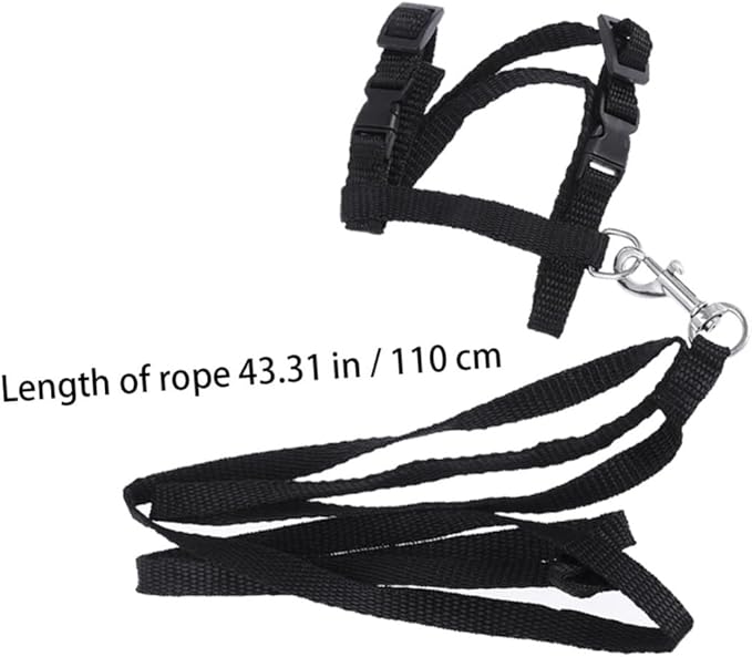 Toddmomy Cat Harness Leash for Kittens Adjustable Nylon Leash Breathable Mesh Vest PET Supplies for Walking Black
