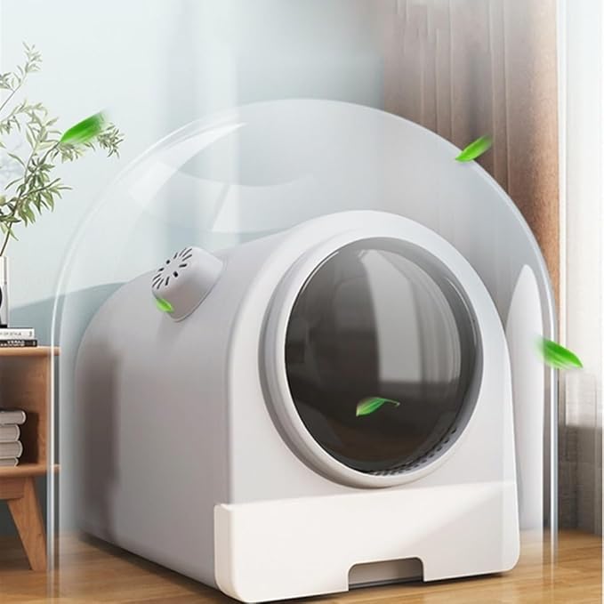 Pet Supplies, Fully Enclosed Cat Litter Box with Scoop, Extra Large Drawer, Non-Sticky & Leak-Proof(Green)