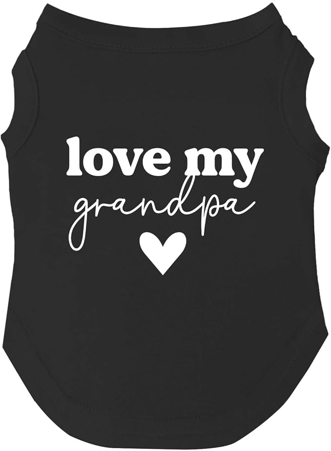 Love My Grandpa Dog Tee Shirt | Sleeveless Breeds | Father's Day | Grandpa Gift | Valentine's Day |Black, 5X-Large 1341