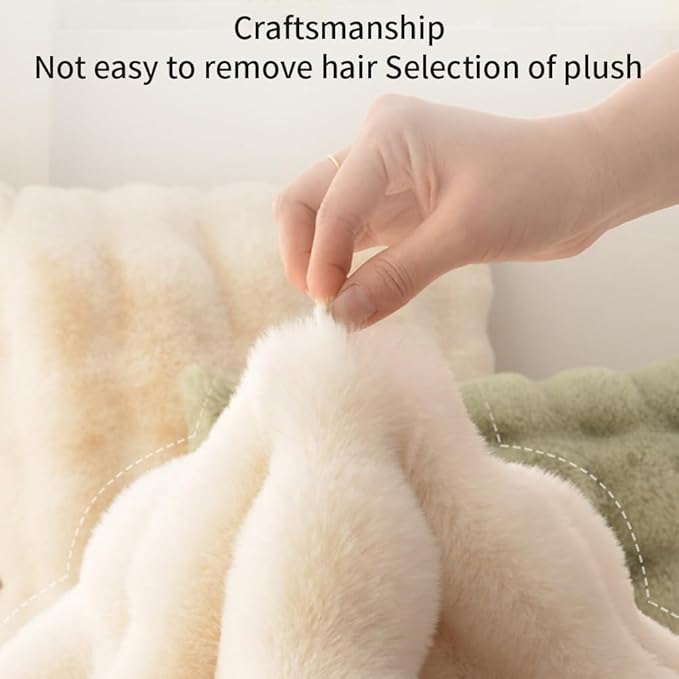 Pet Cushion Pad, Self-Warming Faux Fur Dog and Cat Bed for Indoor Pets, Cozy Plush Round Kennel Pad for Cage with Non-Slip Bottom, Winter Cat Mat Bed for Kneading (Khaki,13.8in Round)