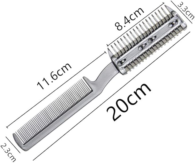 2Pcs Razor Comb for Dogs Cats with Extra Blades Double Sides Pet Razor Comb Trimming & Grooming Hair Cutter Comb Trimmer Grooming Comb for Dog Cat (Silver)