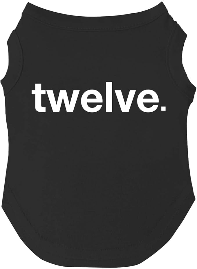 Twelve 12th Birthday Dog Tee Shirt | Sleeveless | Pawty | Party Theme | Celebration Supplies | Photoshoot (Black, 5X-Large 1036)