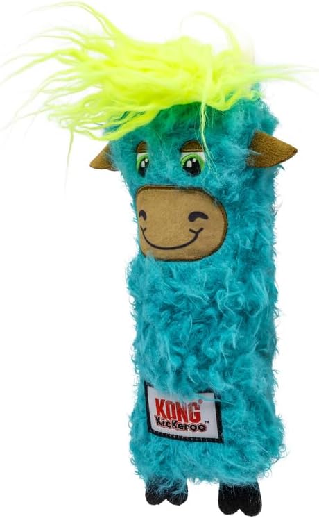 KONG Kickeroo Highland Cow Cat Toy – Plush Catnip Toy with Crinkle Sound & Fluffy Tail – Assorted Colors (2 Pack)