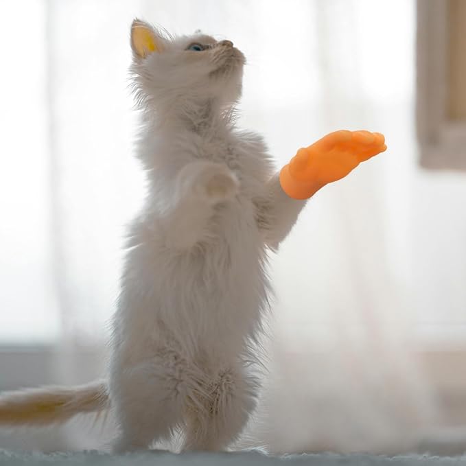 6 Pcs Cute Mini Hands for Cats,Tiny Human Hands for Cats,Rubber Mini Tiny Finger for Cats