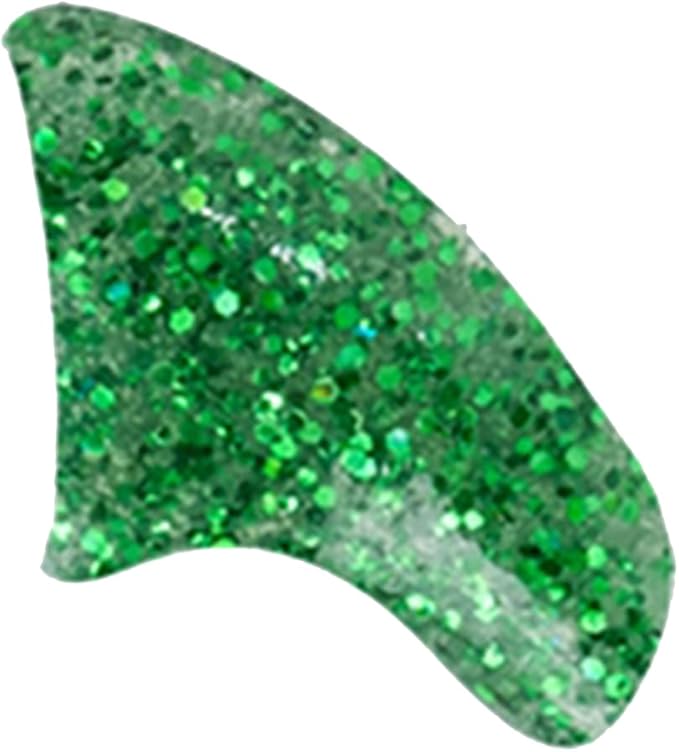 6 Month Supply Soft Nail Caps for Cats Green Glitter Kitten - Extra Adhesives