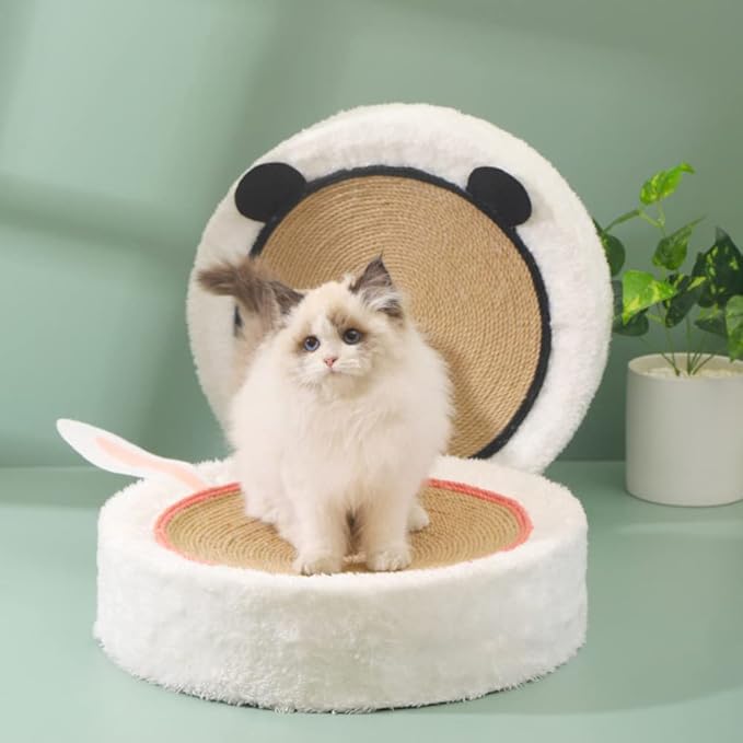 Cute Bowl-Shaped Cat Scratch Bed Durable Cat Scratch Protection Bed Sofa Non-Dandruff Cat Scratch Protection Claw Toy Cat Scraper Nest (Panda)