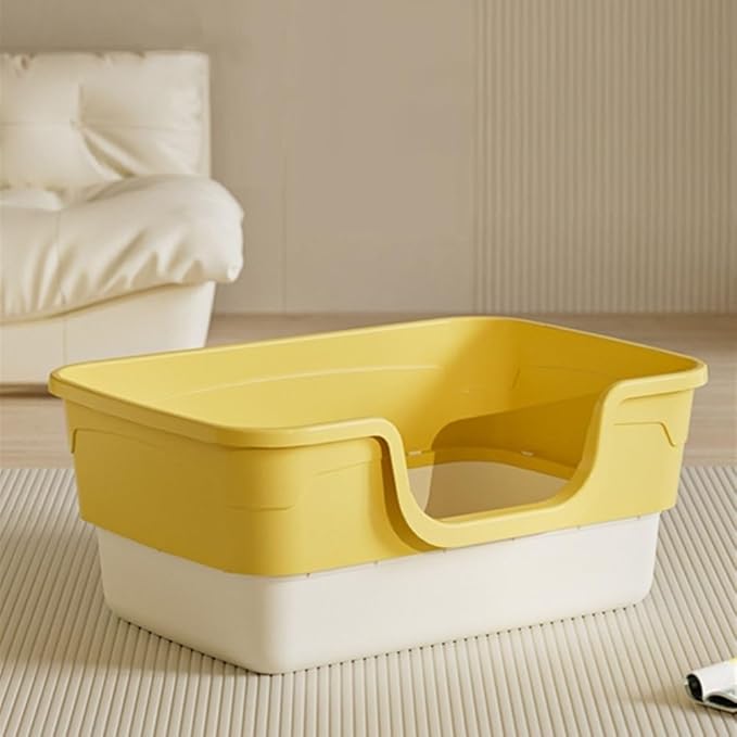 Pet Supplies, Open Top Cat Litter Box with Removable Design, Thickened Anti Splash & Easy Clean(Pink)