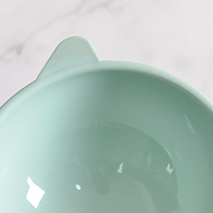 Raised Cat Food Bowl, 15° Tilted Whisker Friendly Dog Water Bowl Anti Vomiting Pet Dishes Puppy Ergonomic Feeding Set Supplies for Cats and Puppies (Green)