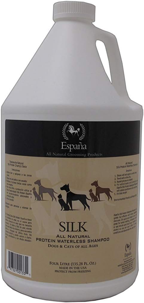 Espana Silk ESP0225DC Specially Formulated Silk Protein Waterless Shampoo for Dogs and Cats, 135.28-Ounce