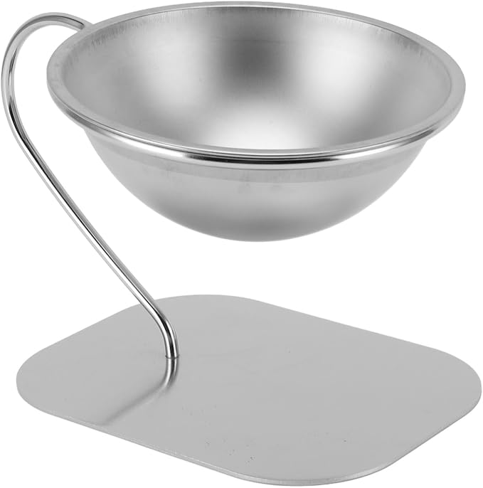 Raised Stainless Steel Elevated Tilted Cat Food Bowl for Large Capacity Cat Food Water Bowl, Suitable for 6.3 X 4.72 X 4.57in Pets