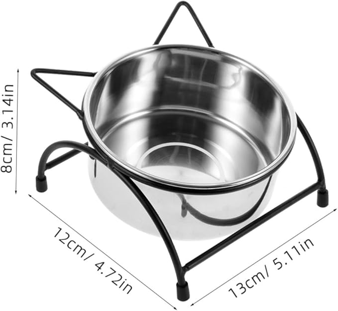 Elevated Double Bowl Cat Feeder Ergonomic Stainless Steel PET Feeding Bowls Non-Slip Design for Cats and Small Dogs for Healthy Feeding