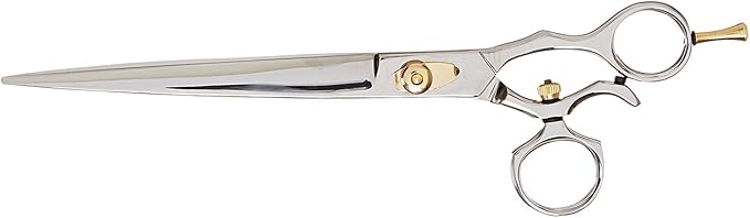 TAMSCO Genuine Japanese Stainless Steel Scissor 8.5-Inch Pivot Thumb, Semi-Convex Edge Swivel Thumb Removable Finger Rest Adjustable Tension Screw