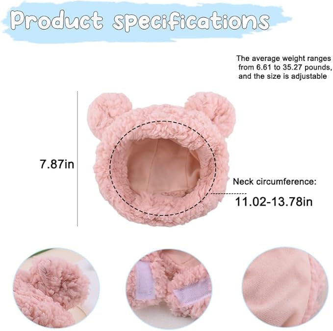 Dog Cat Hats for Cats Small Dogs Cat Costumes for Cats Pets Head Ear Covers for Dogs Pet Cap Headwear for Dog Headdress Headgear Pets Ear Muffs Noise Protection Pet Christmas Neck Warmer Headband