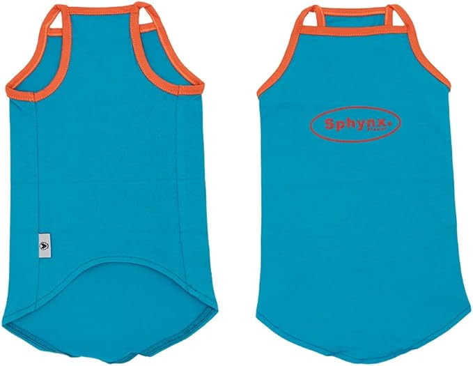 Sphynx Cat Shirt, Breathable Stretchy Cat Summer Vest, Soft Hairless Cats Shirt, Sleeveless Tanktop for Cats Only (Blue, XXL (10.5-13lbs))