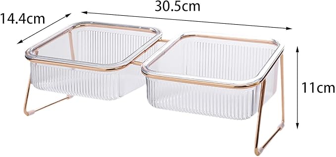 Double Cat Food Bowls Watering and Feeding Neck Protection Elevated Shallow for Small and Medium Cat Cat Food Dish Pet Bowls