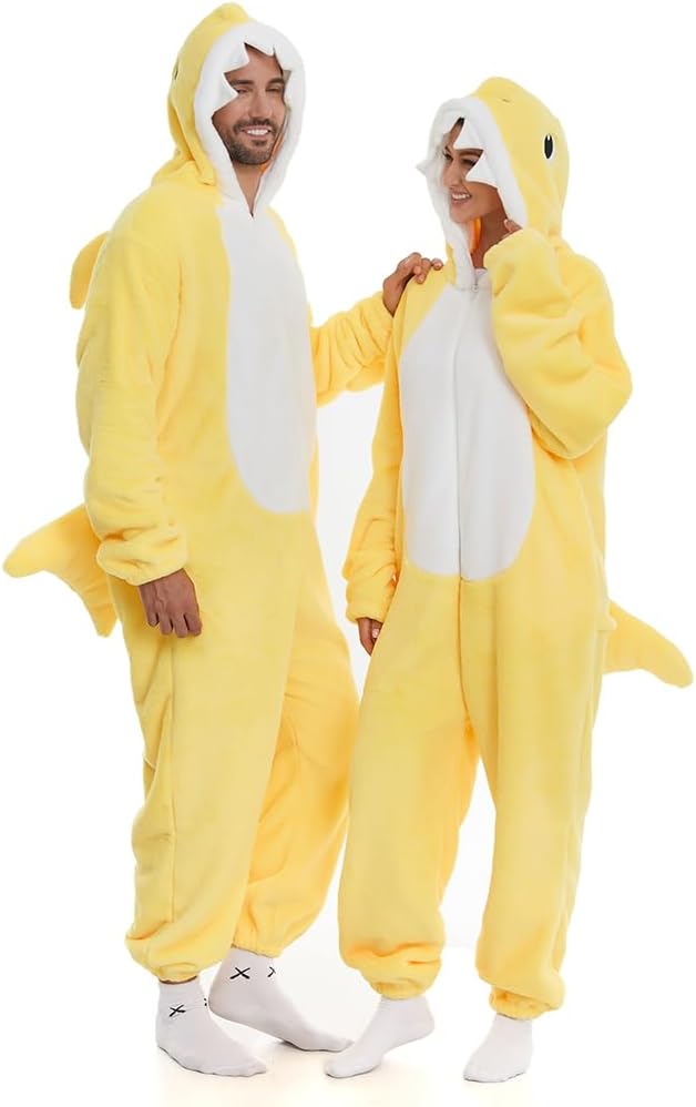 HSCTEK Fuzzy Teddy Fleece Adult Onesies Pajamas - Teen Long Sleeve Zip Up Hooded Blanket Sleep - One Piece Costume